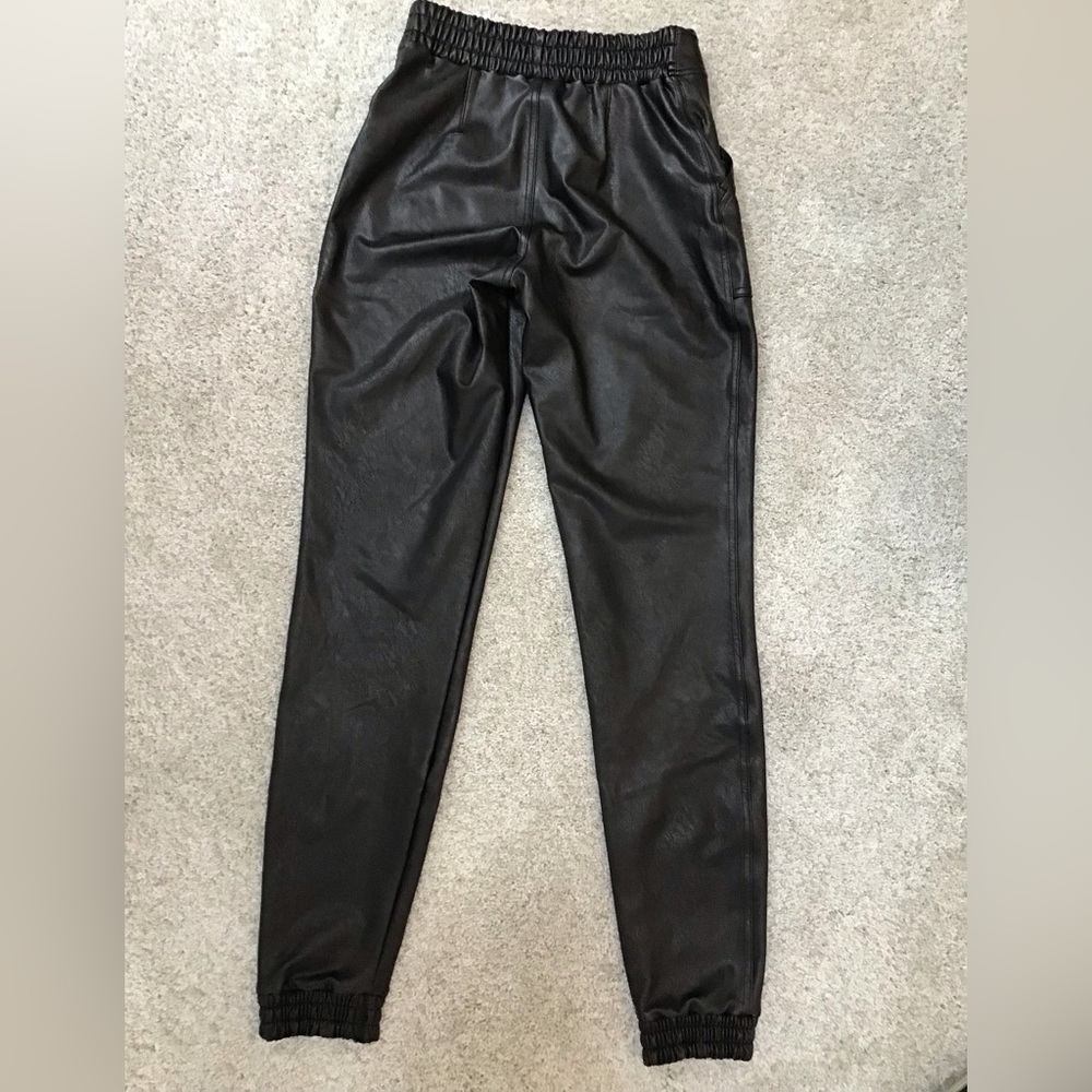 SPANX Faux Leather Jogger Pants Black Size XS - Picture 9 of 11